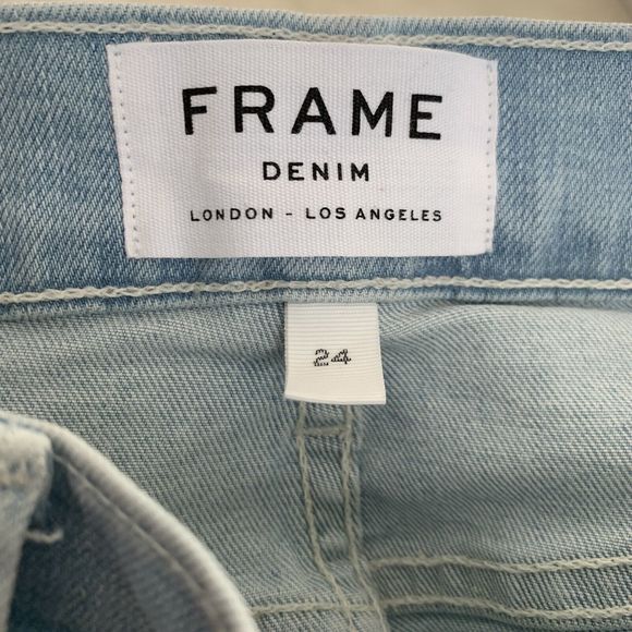 Frame Jeans Womens Size 24 Le High Skinny Crop Holt Light Wash Denim Distressed - Picture 2 of 7